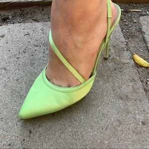Misguided Lime Green Slingback Heels